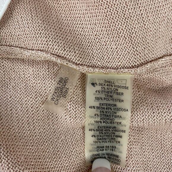 Calvin Klein Sweater Womens Sz 2X Lagenlook Preppy V Neck Peach Officecore Basic - Picture 8 of 11